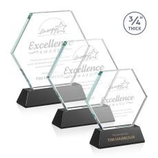 Pickering Black on Newhaven Polygon Crystal Award - Awards and Trophies