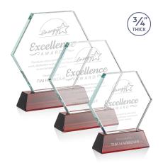 Pickering Red on Newhaven Polygon Crystal Award - Awards and Trophies