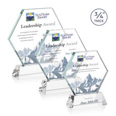 Pickering on Newhaven Full Color Starfire Polygon Crystal Award - Full Color Imprint