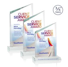 Scarsdale Full Color Starfire Peaks Crystal Award - Full Color Imprint