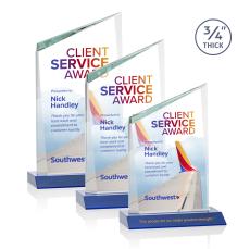 Scarsdale Full Color Blue Peaks Crystal Award - Awards and Trophies