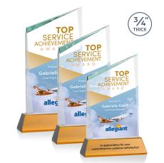 Scarsdale Full Color Amber on Newhaven Peaks Crystal Award - Awards and Trophies