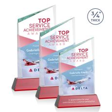 Scarsdale Full Color Red on Newhaven Peaks Crystal Award - Awards and Trophies