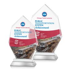 Nebraska Full Color White Polygon Crystal Award - Awards and Trophies