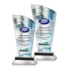 Hansen Full Color Black Peaks Crystal Award - Awards and Trophies