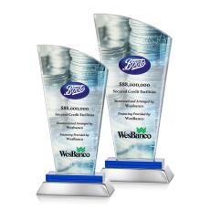 Hansen Full Color Blue Peaks Crystal Award - Awards and Trophies