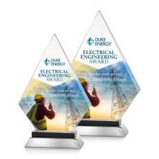 Valhalla Full Color Black Diamond Crystal Award - Diamond Awards