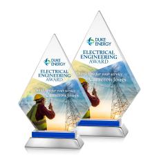 Valhalla Full Color Blue Diamond Crystal Award - Diamond Awards