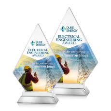 Valhalla Full Color White Diamond Crystal Award - Diamond Awards
