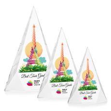 Rochester Full Color Clear Pyramid Crystal Award - Full Color Imprint