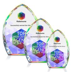 Wilton Full Color Prismatic Peaks Crystal Award - Full Color Imprint