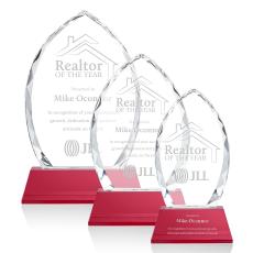 Wilton Red on Newhaven Base Peaks Crystal Award - Awards and Trophies