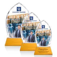 Wilton Full Color Amber on Newhaven Peaks Crystal Award - Full Color Imprint