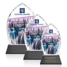 Wilton Full Color Black on Newhaven Peaks Crystal Award - Full Color Imprint