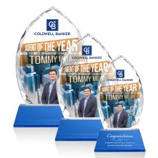 Wilton Full Color Blue on Newhaven Peaks Crystal Award - Awards and Trophies
