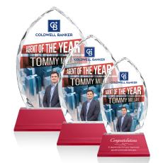 Wilton Full Color Red on Newhaven Peaks Crystal Award - Full Color Imprint