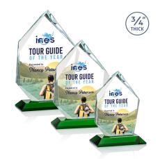 Deerhurst Ice Peak Full Color Green Peaks Crystal Award - Full Color Imprint