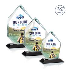 Deerhurst Ice Peak Full Color Black Peaks Crystal Award - Awards and Trophies