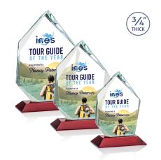 Deerhurst Ice Peak Full Color Red Peaks Crystal Award - Full Color Imprint
