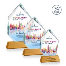 Deerhurst Ice Peak Full Color Amber on Newhaven Peaks Crystal Award - Full Color Imprint