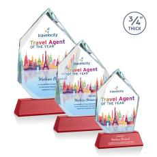 Deerhurst Ice Peak Full Color Red on Newhaven Peaks Crystal Award - Awards and Trophies