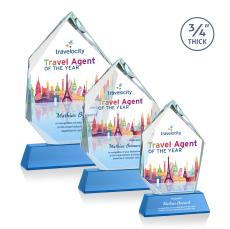 Deerhurst  Ice Peak Full Color Sky Blue on Newhaven Peaks Crystal Award - Awards and Trophies