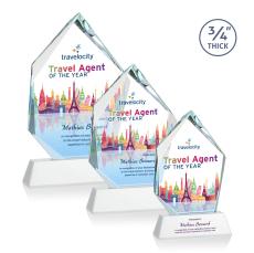 Deerhurst Ice Peak Full Color White on Newhaven Peaks Crystal Award - Awards and Trophies