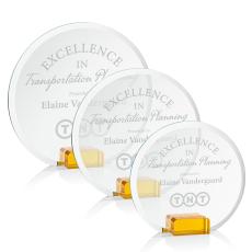 Bowie Amber Circle Crystal Award - Awards and Trophies