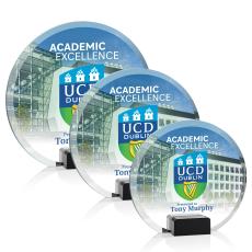 Bowie Full Color Black Circle Crystal Award - Awards and Trophies