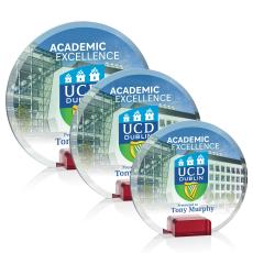 Bowie Full Color Red Circle Crystal Award - Awards and Trophies