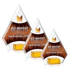 Charlotte Full Color Amber Diamond Crystal Award - Diamond Awards
