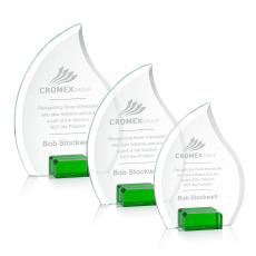 Romy Green Flame Crystal Award - Awards and Trophies
