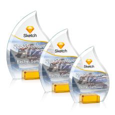 Romy Full Color Amber Flame Crystal Award - Awards and Trophies