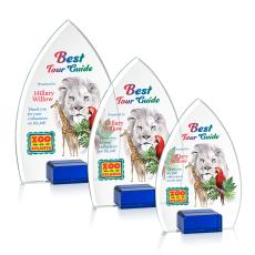 Aylin Full Color Blue Peaks Crystal Award - Awards and Trophies