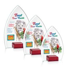 Aylin Full Color Red Peaks Crystal Award - Awards and Trophies