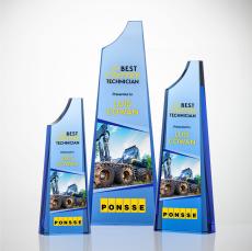 Middleton Full Color Sky Blue Towers Crystal Award - Full Color Imprint