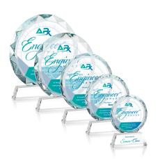 Stratford Full Color Clear Circle Crystal Award - Full Color Imprint