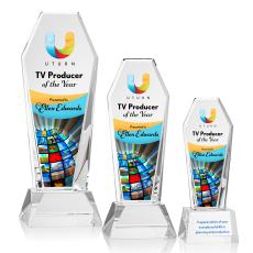 Romford Full Color Clear on Base Towers Crystal Award - Full Color Imprint