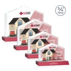 Micasa Full Color Red Peaks Crystal Award - Full Color Imprint