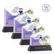 Micasa Full Color Black on Newhaven Peaks Crystal Award - Full Color Imprint