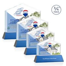 Micasa Full Color Blue on Newhaven Peaks Crystal Award - Full Color Imprint