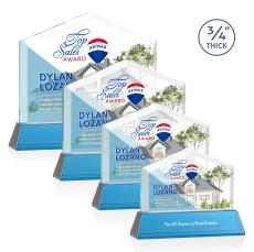 Micasa Full Color Sky Blue on Newhaven Peaks Crystal Award - Full Color Imprint