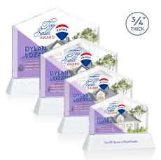 Micasa Full Color White on Newhaven Peaks Crystal Award - Full Color Imprint