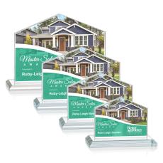Domicile Full Color Starfire Peaks Crystal Award - Full Color Imprint