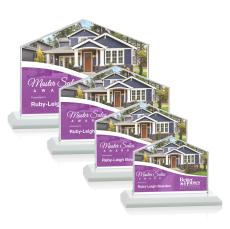 Domicile Full Color White Peaks Crystal Award - Full Color Imprint