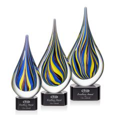 Calabria Black Tear Drop Glass Award - Glass Awards