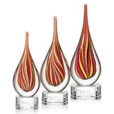 Barletta Tear Drop on Clear Base Glass Award - Glass Awards