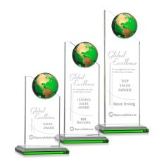 Arden Green/Gold Globe Crystal Award - Crystal Awards