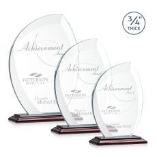 Wichita Rosewood Flame Crystal Award - Awards and Trophies