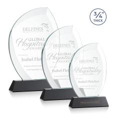 Wichita Black on Newhaven Base Flame Crystal Award - Crystal Awards